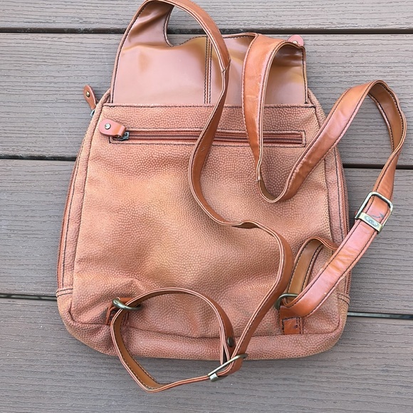 MAGGIE B Brown Pebbled Material BACKPACK - Picture 2 of 3